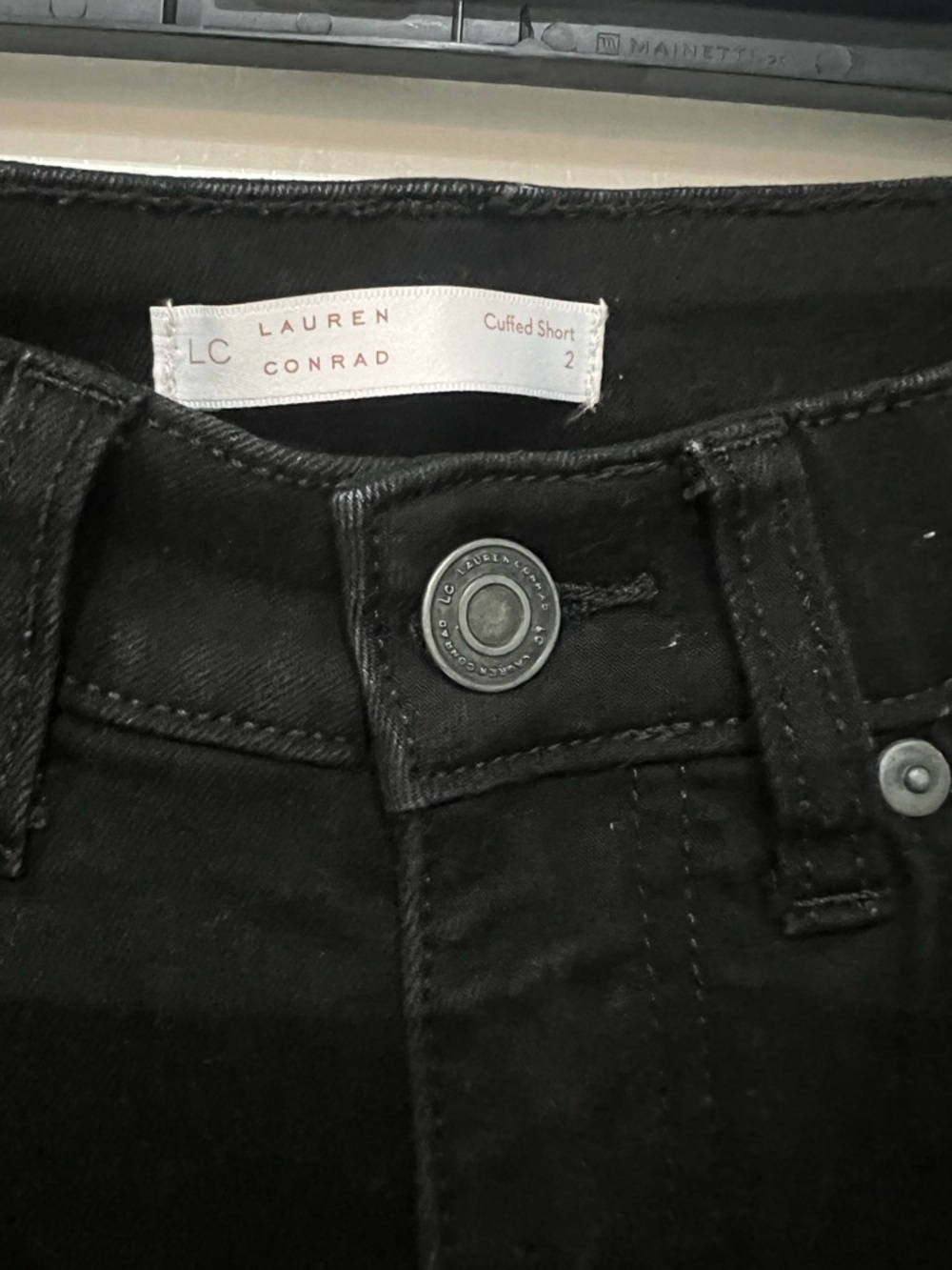 LC Lauren Conrad Black Cuffed Jean Shorts - Picture 3 of 3